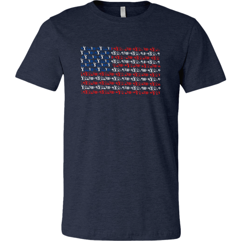 American Flag Pattern Golf Tee - Red, White & Blue Golf T-Shirt